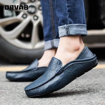 Barbati Pantofi Casual 2020 Nou Brand De Moda Adidași Bărbați Din Piele Pantofi Slip-On Ușor Mocasin Maro Negru Mocasini Barbati Pantofi