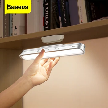 Baseus LED Lampa de Birou Magnetic Lampă de Masă pentru Studiu Cabinet de Lumină USB Reîncărcabilă fără Trepte de Reglaj Dormitor lumini de Noapte