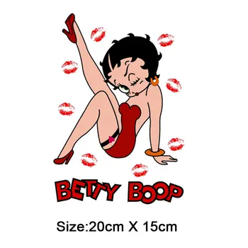 Betty Boop Fier pe Patch-uri pentru Haine Drăguț Fată Dungi Termo etichetele de pe Haine de Transfer de Căldură Aplici Patch Personalizate Topuri R