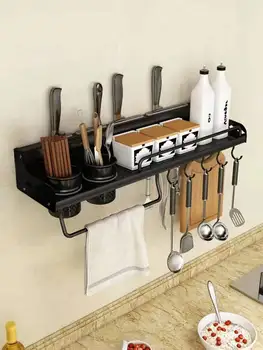 Bucătărie organizator accesorii Bucatarie raft de depozitare rack montat pe perete multi-funcția de rafturi Pentru bucătărie Fără lovituri de cuțit restul
