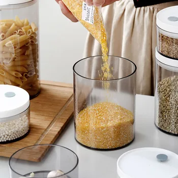 Bucătărie Transparent Recipient Sigilat De Depozitare A Alimentelor Cutie Sticla De Plastic De Cereale Gustari Uscate, Organizator