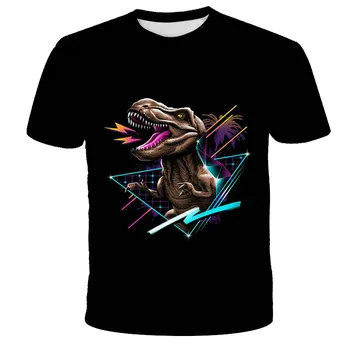 Băieți și fete 3D imprimate T-shirt, hip-hop îmbrăcăminte de culoare, proaspete cap de dinozaur, populare 2021 moda cu maneci scurte