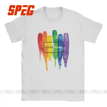 Bărbați Acuarelă LGBT Dragoste Victorii Curcubeu Tricou Gay Haine de Bumbac Vintage Short Sleeve Crewneck Teuri Grafice T-Shirt
