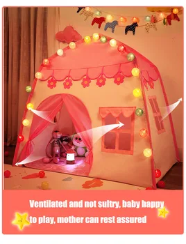 Castel pentru copii Cort Plin Portabil Pliabil Copil de Cameră Decor Interior în aer liber Joc Drăguț Băiat în Casă Fata Cadou de Crăciun