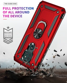 Caz De Telefon Pentru Motorola G8 G9 G7 G6 Putere În Plus Pentru A Juca Lite De Lux Armura Rezistenta La Socuri Magnetic Cu Inel Kickstand Capac Protecție