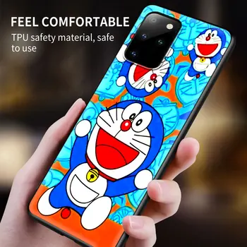 Caz de telefon Pentru Samsung Galaxy S20 FE S21 S10 S9 Plus S8 S10e Nota 20, Ultra Lite 10 9 Negru Capac Moale Drăguț Kawaii Doraemon