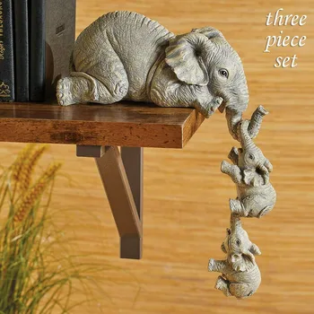 Colectie de Elefant Figurina Mama Elefant Joc cu Copilul De Nas Lung Ornament Camera de zi Cabinetului Dragostea de Mama Statuie