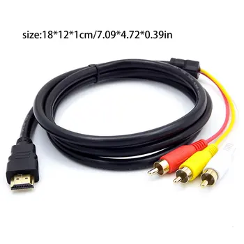 Compatibil HDMI de sex Masculin La 3 RCA Audio Video, Cablu AV Durabil Adaptor Pentru 1080P HDTV, DVD Adaptor Goale Net