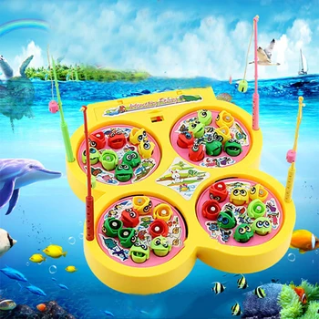 Copii De Pescuit Jucărie De Rotație Muzica De Colorat De Pește De Capturare Joc Distractiv În Condiții De Siguranță Convenabil De Învățământ Pescuit Jucărie De Culoare Aleatorii