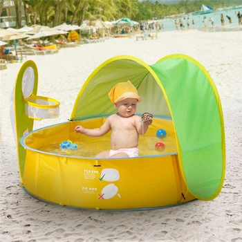 Copii De Plajă La Piscină Cort Impermeabil Copii Portabil Construi În Aer Liber Protecție Solară Piscină Casă De Joacă Cort Sunshelter Tent