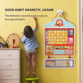 Copiii Montessori De Învățământ Din Lemn Jucărie Bună Purtare Diagramă Pentru Perete Frigider Recompensa Diagramă Pentru Copii La Domiciliu Autocolante Magnetice