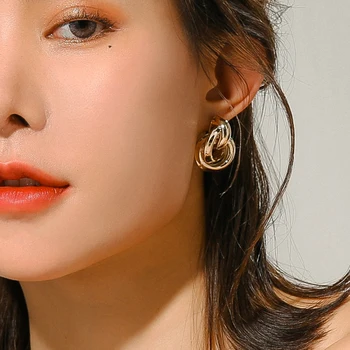 Coreea Style Cercei din Metal de Aur de Lux de Culoare Neobișnuită Cercei Pandantiv pentru Femei Petrecerea de Logodnă Legăna Bijuterii Cadou en-Gros