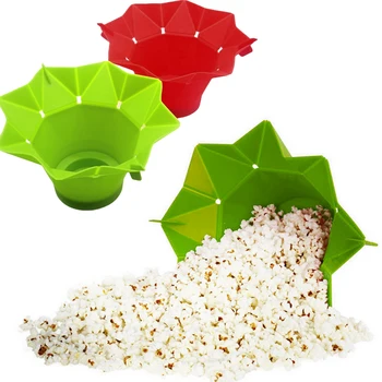 Creative Silicon Popcorn Castron de Popcorn Maker Castron DIY cuptor cu Microunde Filtru de Floricele de porumb Ori Găleată Roșie, Verde Bucătărie Acasă Gadget