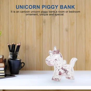 Creative Unicorn Monedă Banca Transparent Unicorn Pusculita Adorabil Bani Oală