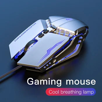 Cu fir Mouse de Gaming 7 Butonul 3200 DPI USB Mut Mouse de Calculator Gamer Ergonomic Silent Mouse-ul Cu o culoare de Fundal Pentru PC, Laptop