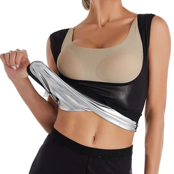 CXZD 2021 Sexy Femei strat de ioni de Argint Termo Tricou Sudoare Saună maiouri de Corp Modelatori Talie Antrenor Slăbire Vesta Vesta de Fitness
