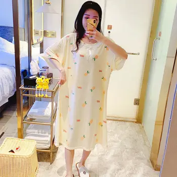 Cămăși de noapte pentru Femei Plus Dimensiune Liber Homewear Femei Gravide Imprimare îmbrăcăminte de noapte de zi cu Zi Dulci Fetelor-coreean de Agrement Elegant All-meci Ins