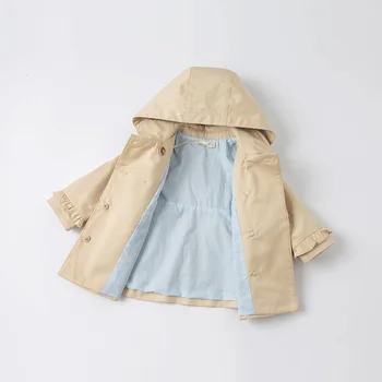 DBS16261 dave bella primăvară copii fete de moda solid ruched haina cu gluga pentru copii topuri infant toddler îmbrăcăminte exterioară