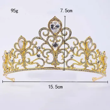 De lux de Aur/Argint de Culoare Princess Concurs de Diademă Stras Diademe și Coroane Benzi pentru Femei Fete Frizură Headpieces