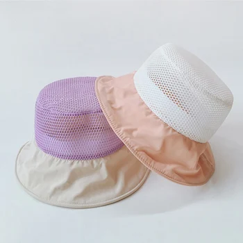 De vară pentru Copii Pălărie de Soare ochiurilor de Plasă Respirabil Copii Găleată Pălăria în aer liber cameră Dublă de Culoare de Moda Casual, Panama Pălăria de Pescuit băieți fete