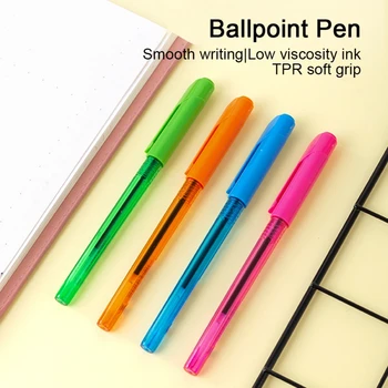 Deli Mediu de Ulei Pix 0.7 mm, 4buc/sac carbură de tungsten mingea cu vârful pen-ului nu este ușor de a sparge cerneală suport stilou cu capac de stilou vâscozitate redusă de cerneală