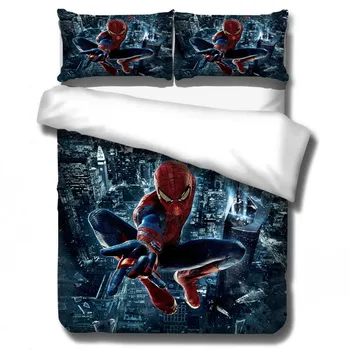 Desene animate Spider-Man Set de lenjerie de Pat King Size pentru Băiat Pilota Plapuma Acoperă Twin Cuvertura de pat Dormitor Nici o Foaie