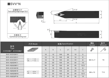 DINCOLO de 72.5° SVVCN SVVCN1010H11 SVVCN1616H11 SVVCN2020K16 25mm Insertii Carbură Arbor Strung Tool Holder utilizarea VCMT11/16