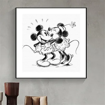 Disney Panza Pictura Desene animate Disney Mickey Minnie Anime Arta de Perete Poster și Imprimă Imaginea pentru Copii, Camera de zi Decor Acasă