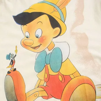 Disney Tricou Harajuku Aventurile lui Pinocchio Desene animate de Imprimare O-Gât de Vară de Moda pentru Femei Maneci Scurte de sex Feminin Tee Topuri Femme
