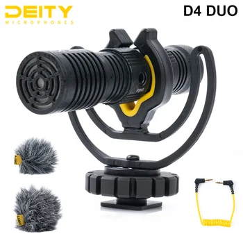 Divinitatea V-Microfon D4 Duo MIC Patentat Dual Capsula de Microfon Dual Cardioid Microfon Aluminiu TRS 3.5 MM pentru Vlog Studio Video DSLR
