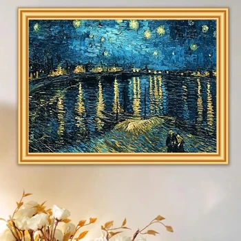 DIY 5D Diamant Pictura Van Gogh Starry Night Cross Stitch kit Diamant Broderie Abstracte de Arta Mozaic Imagine Ambarcațiunile de Decor Acasă