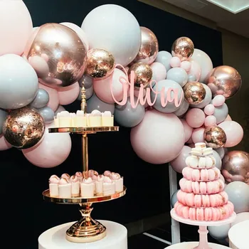 DIY Macaron Ghirlanda Baloane Arcada Kit Aur Rose Confetti Balon Set de Nunta Petrecere de Ziua de Decorare pentru Copii Copil de Dus Provizii