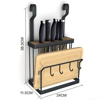 DIY Negru de Bucătărie din Oțel Inoxidabil raft, Raft de Bucătărie, Oală Cuțit de Lingura de Condimente Raft pentru Vase Raft