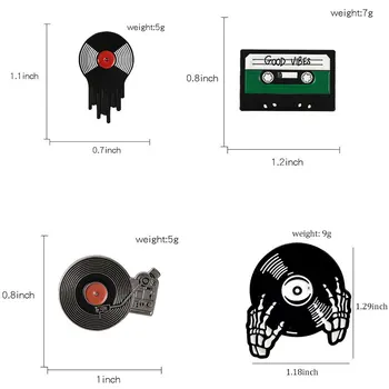 DJ disc de Vinil Jucător Insigna Brosa Punk Iubitorii de Muzică Email Pin Voie Buna Banda de Pin Rever Blugi Tricou Cool Bijuterii Cadou