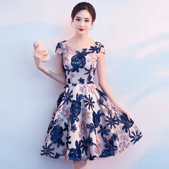 Doamna Petrecere Cheongsam Oriental pentru Femei O-Gât Rochie Stil Chinezesc Elegante Lungi Qipao Sexy Slim Rochii de Mireasa Vestidos XS-XXXL