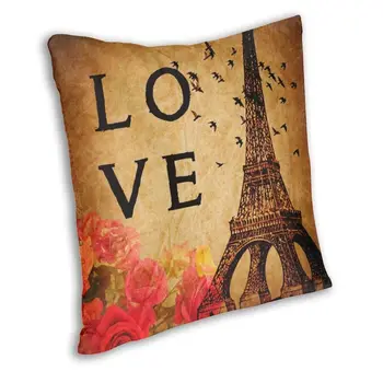 Dragostea Paris Turnul Eiffel Pernele de Acoperire 40x40cm Decor Acasă de Imprimare Romantic Franța Arunca Pernă de Canapea Doua Parte
