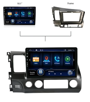 Dubla 2 Din Masina Radio Stereo Auto Construit în DSP+Carplay 4GB+64GB, Android 10 Wifi, BT SWC Camera Pentru Honda Civic FK, FN FD 2005-12