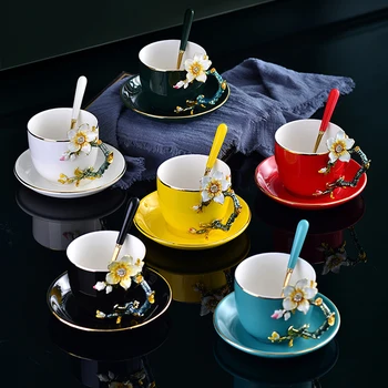 Email manual de vopsit de Înaltă calitate Ceașcă de Cafea Farfurie stil European cana de cafea din Ceramica cana de ceai de după-amiază Cupa