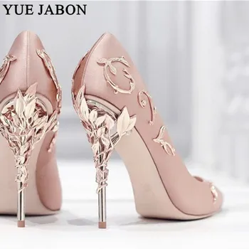 Femei de lux Pantofi Alb pointe pantofi de Flori Toc Pantofi de Nunta pentru Femei Elegante de Mătase Design de Brand pantofi cu toc Doamnelor tocuri inalte