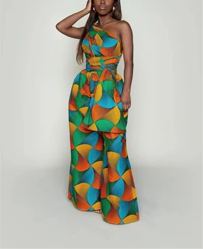 Femei Sexy Boho Africane Salopete Ankara Stil DIY Bandaj Salopetă Haine Africane din Africa Rochii Femei Halat Africaine Femme