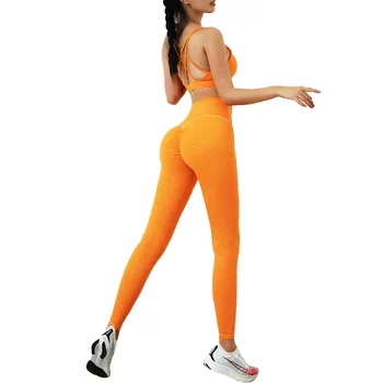 Femei Sport Yoga Set Haine Antrenament Atletic Purta Sport Gym Push Up Rulează Legging fără Sudură de Fitness Sutien Yoga Costum 2 buc