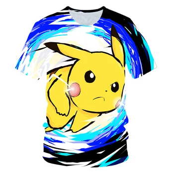 Fete T-shirt Cadouri de Ziua Imbracaminte Japonia Anime Pokemon Pikachu Copii de Imprimare de Desene animate Moda T-shirt Copii T-shirt