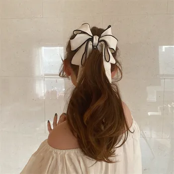 FFLACELL 2021 Nou Stil Coreea Dulce Ac de păr Drăguț Arc Panglică Imitație Pearl Banane Clip de Păr Femei de Moda Accesorii de Par