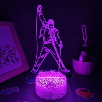 Figura 3D Regina solistul Freddie Mercury a condus iluzie lumini de Noapte creative cool cadou pentru prietenii copilului lava lampă de Birou decor