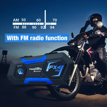 Fodsports Fx4 Pro Casca Motocicleta Interfon setul cu Cască Bluetooth 4 Piloti Intercomunicador Moto Impermeabil Radio FM BT Interfon