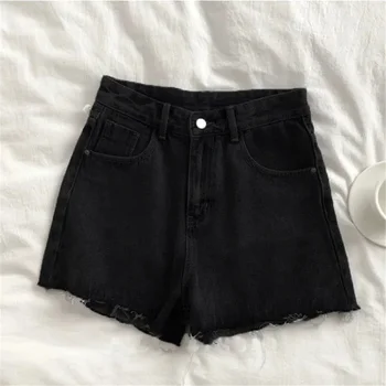 Fringe Talie Mare Bază Negru Denim pantaloni Scurți de Vară de Moda coreeană Sălbatice Femei Alb Scurt Blugi 2021 Harajuku Imbracaminte Casual