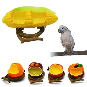 Fructe Amuzant Formă De Pasăre Portocaliu De Rodie Alimentare Cu Apă Castron De Alimentare Recipient Alimentatoare Pentru Lăzi Cuști Coop Papagal De Companie Feeder