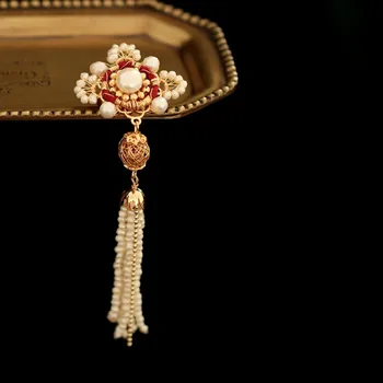 FXLRY Nou Elegant lucrate Manual Moda naturale Perla brosa Design Original Coat corsaj femeie cadou de Ziua Îndrăgostiților