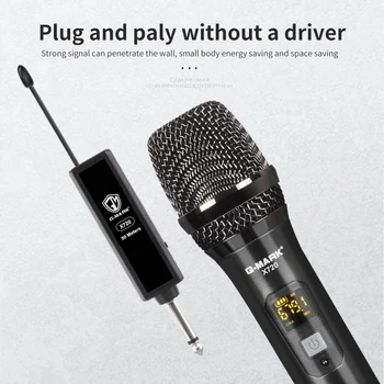 G-MARK X720 Wireless cu Microfon Handheld Exigibilă Microfon Dinamic Karaoke Portabil Meci Ușor Receptor Corp Metalic Gama de Lucru