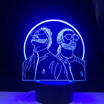 Grup de Rap francez PNL 3d Lumina de Noapte Led-uri de Culoare Schimbare Noaptea lampa de Iluminat pentru Fanii Surpriza Cadouri Dropship Servicii Rapide